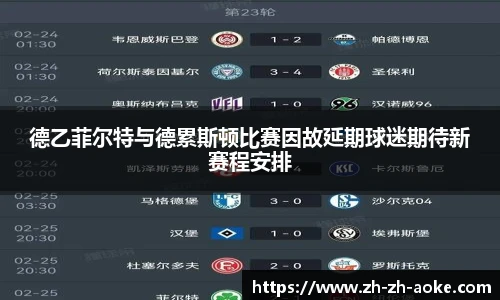 德乙菲尔特与德累斯顿比赛因故延期球迷期待新赛程安排
